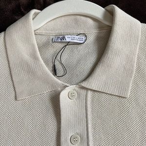 short sleeved knit polo sweater from Zara (size large, brand new, never worn)